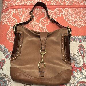 Coach Rare Hampton Limited Edition Brown Suede & Leather Hobo used